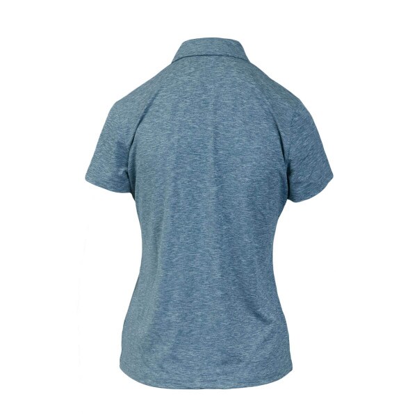 U-State Navy Heathered Polo Short-Sleeve Women's